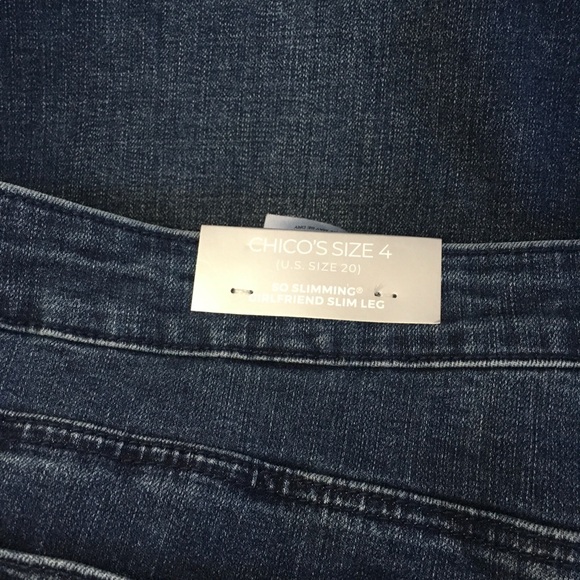 Chico’s So Slimming Eyelet Hem GF Crop Pants Indigo size 4 (20) - Picture 3 of 6